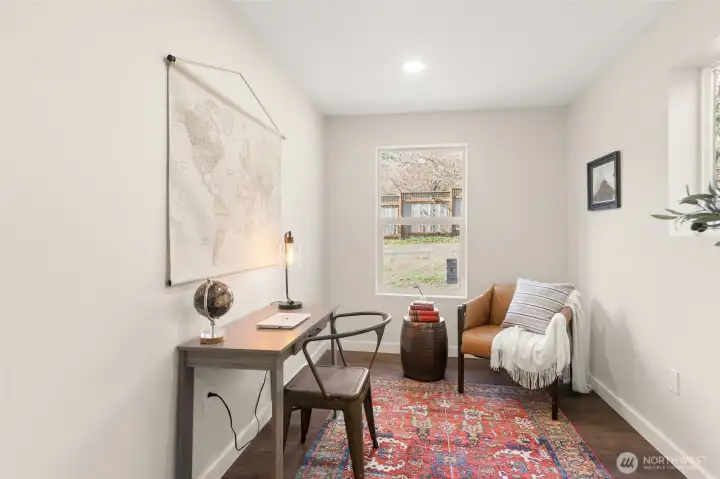 4th bedroom, but staged as an office.