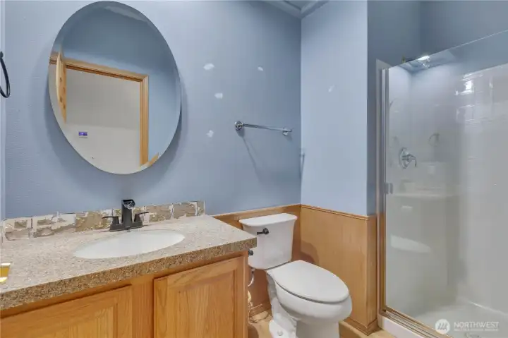 Counters have real granite overlay and newer sinks and faucets.  Some paint and backsplash and you're good to go.