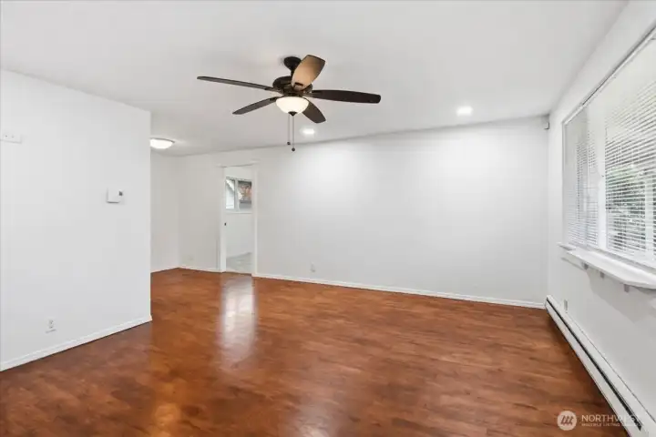 Large windows allow for lots of natural light.