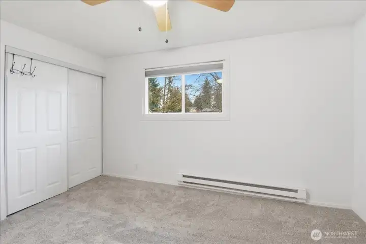 Another view of the second bedroom.  Notice the double closet.