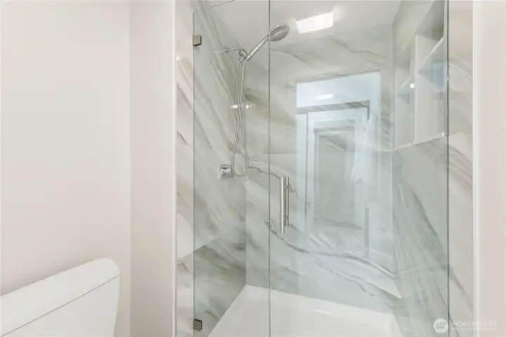 Remodeled Owner suite attached bathroom.