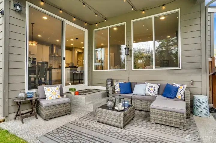 Beautiful outdoor space: Large covered patio to enjoy year round.