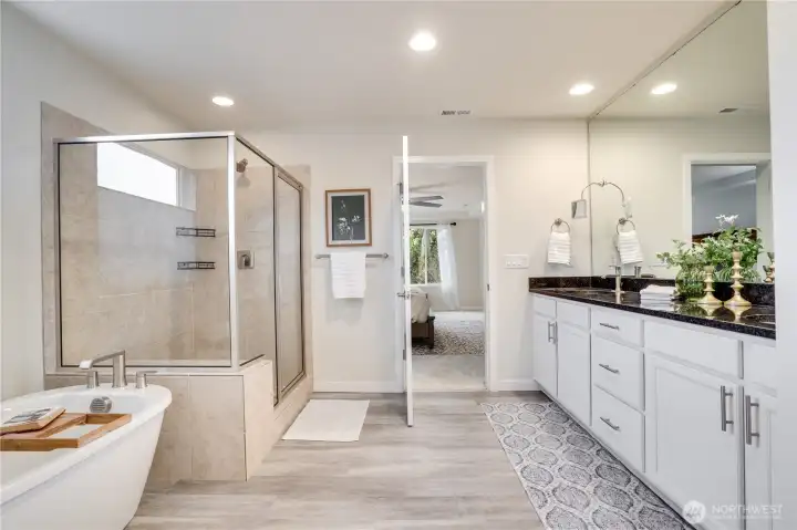 5-piece primary bathroom.