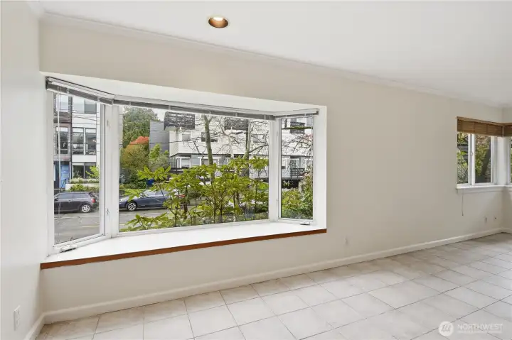 Unit sits about 6 feet above the street. Private