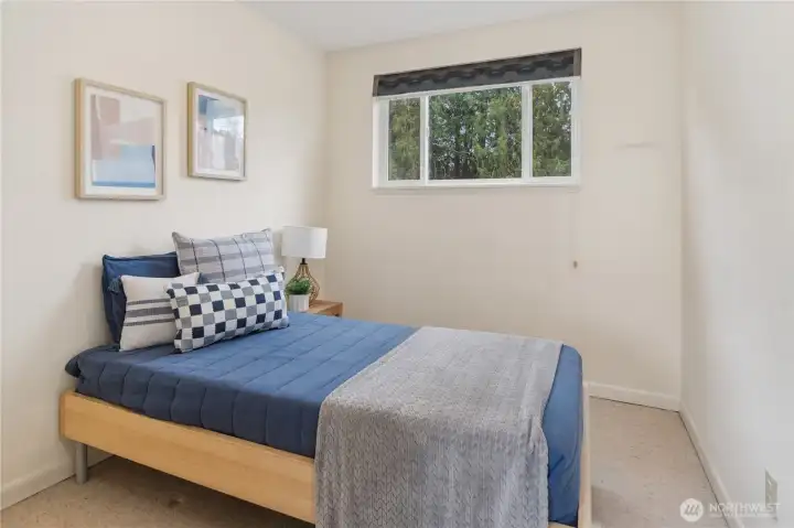 room downstairs can easily be used as bedroom or office but does not include a closet.