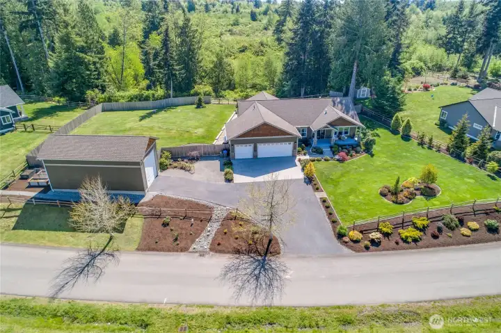 Aerial view of property