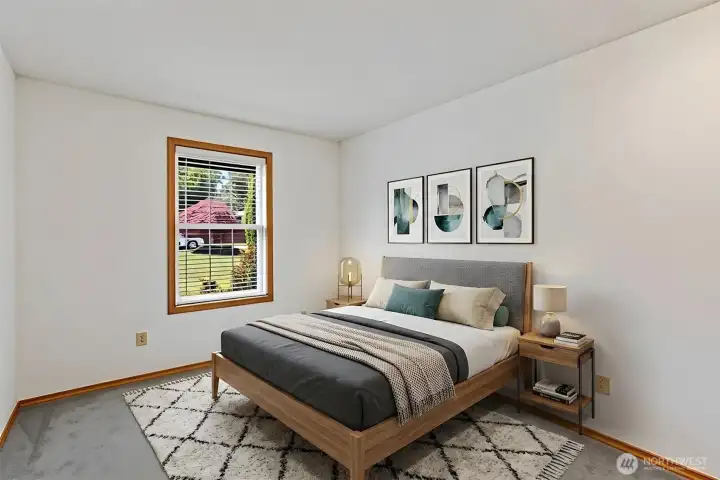 Virtual staging brings this spacious bedroom to life, highlighting its potential as a sophisticated home office, nursery, or hobby room. With ample closet storage and a clean, neutral palette, this room reflects the same pride of ownership found throughout this beautiful Auburn rambler. Virtual staging brings this spacious bedroom to life, highlighting its potential as a sophisticated home office, nursery, or hobby room. With ample closet storage and a clean, neutral palette, this room reflects the same pride of ownership found throughout this beautiful Auburn rambler.