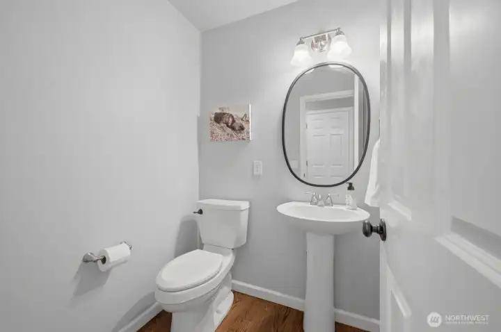 Bathroom off of hallway on main floor.