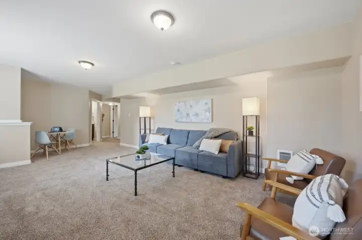 Basement living space.