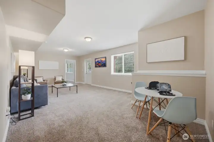 Basement with private entrance is ideal for guests.