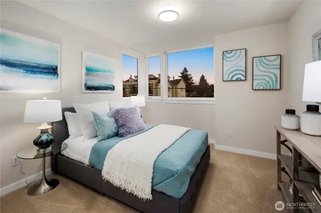 Upper floor guest bedroom of a previous model home.  Also makes a perfect office space.