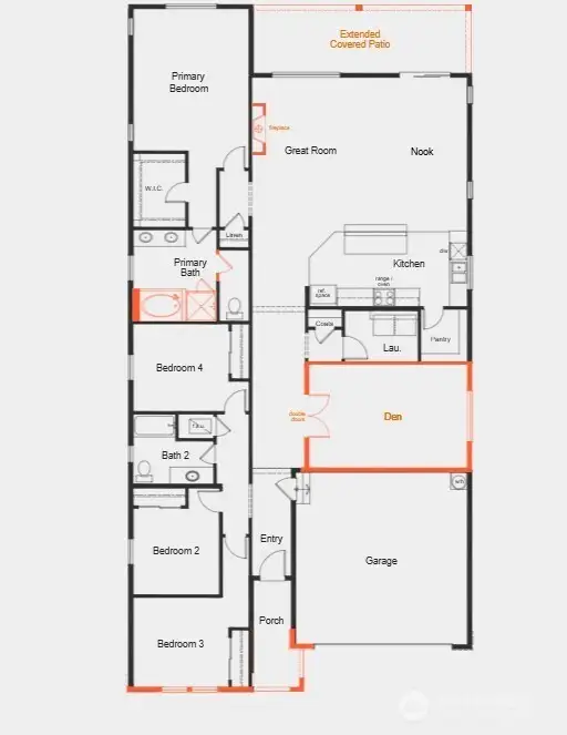 Floorplan with construction upgrades.