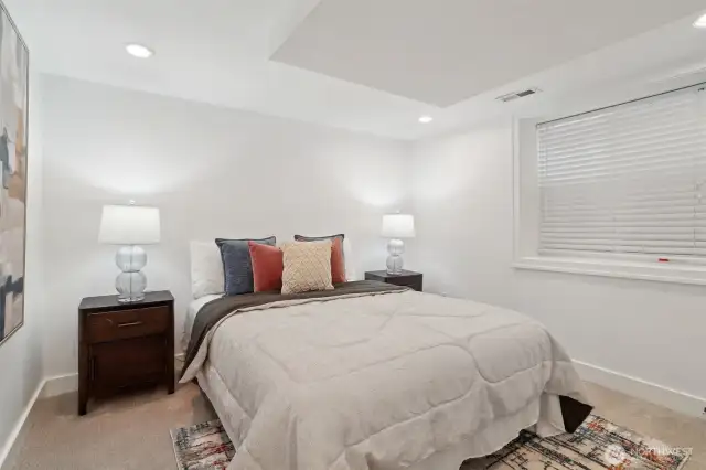 Spacious lower level bedroom