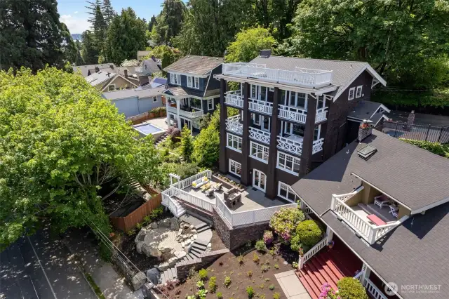 Terraced patios between Grand Ave and Madrona Drive