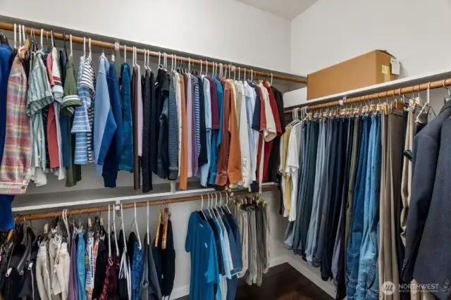 Primary walk in closet.