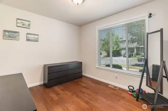 This is the front bedroom just off the entry and adjacent to a full bathroom.