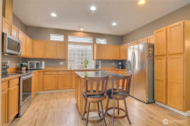 Tons of cabinets and countertops included with Island