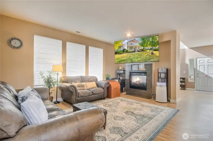 Wall of Large windows brings natural light in