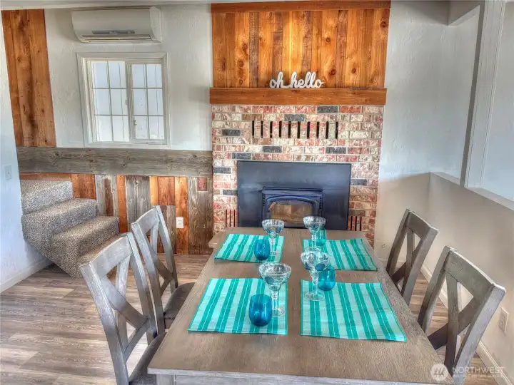 Large Dining Area with Fireplace