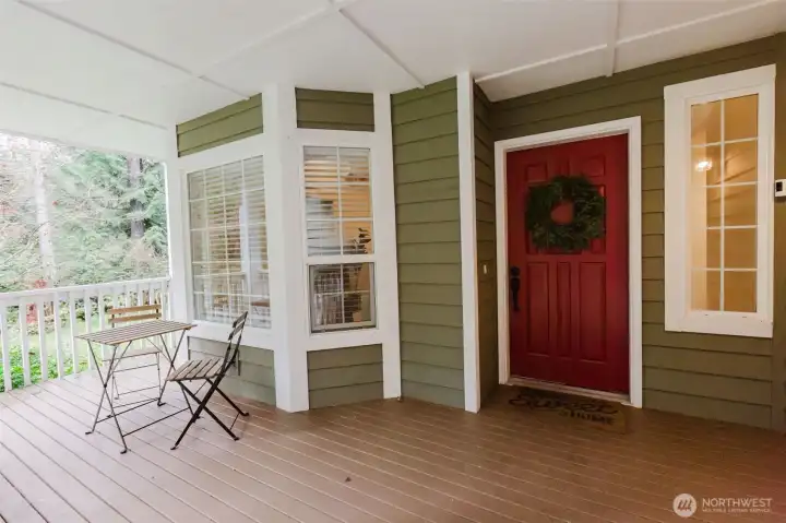 Cozy covered front porch