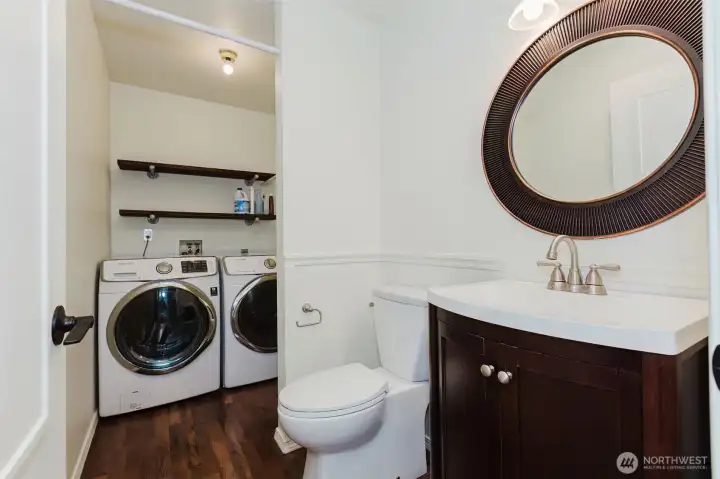 powder room and laundry downstairs