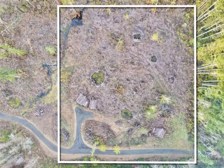 Birdseye with approximate boundaries in white.