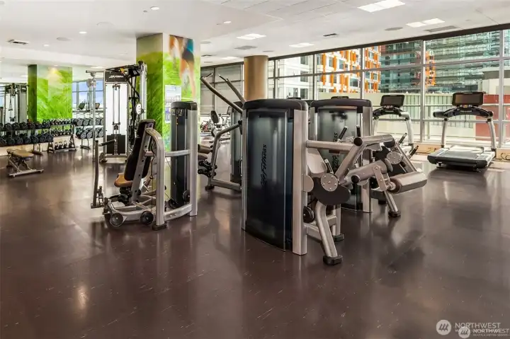 Fully equipped fitness center for residents.