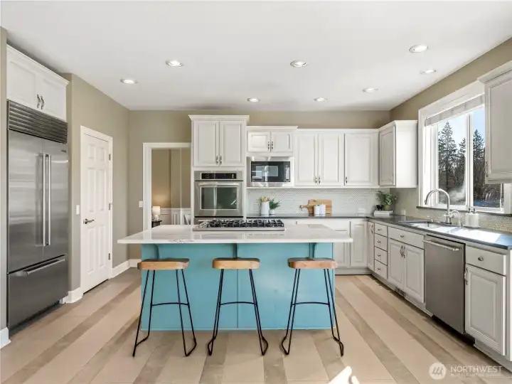 An updated kitchen at the heart of daily life