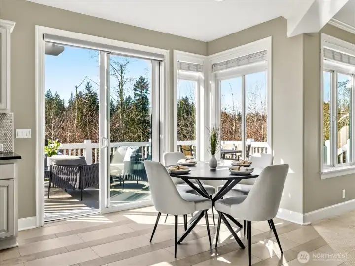 Easy flow from indoors to the elevated deck