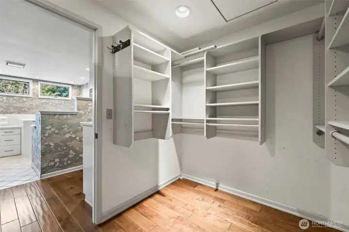 Walk-in closet in primary