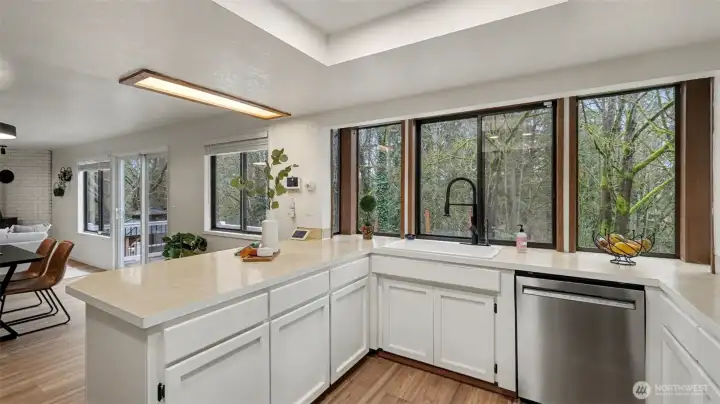 Light-filled and open, this kitchen layout creates a natural gathering space at the heart of the home.
