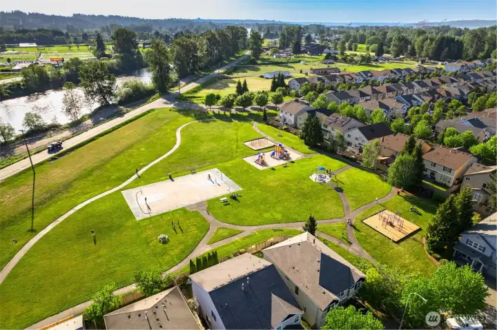 Neighborhood Playground with River in background (Great Fishing spot!)
