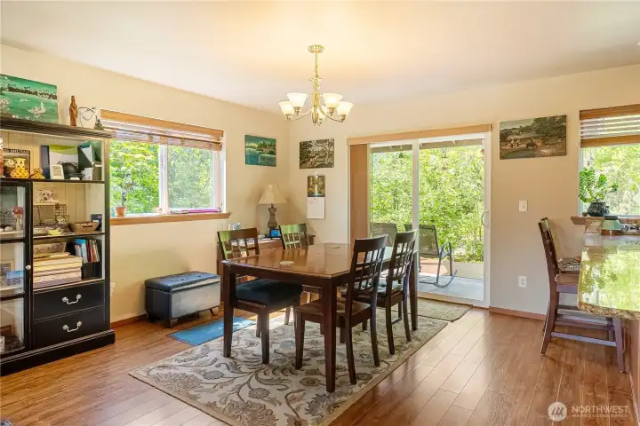 Bright Dining Area with Walk-out.