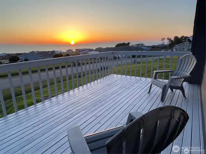 Sunset view from 770 La Cana in Coupeville!