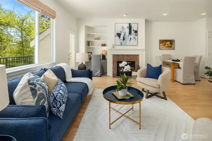 This photo shows the generous size of this room.