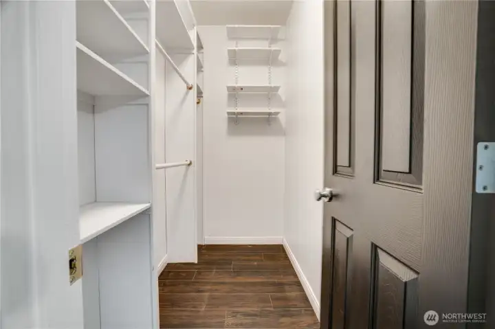 Walk in closet in primary.