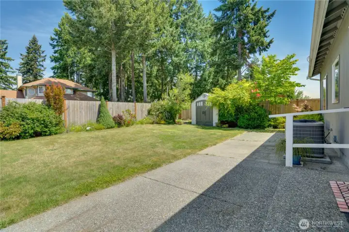 Spacious private backyard.