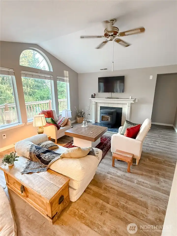 Living room and Pellet Stove