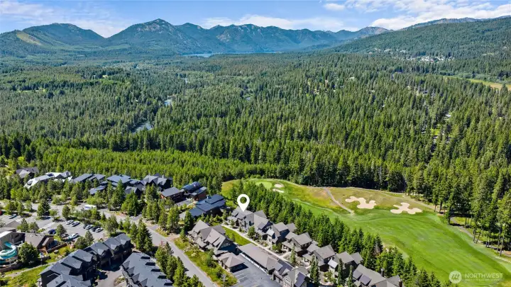 Aerial view of neighborhood