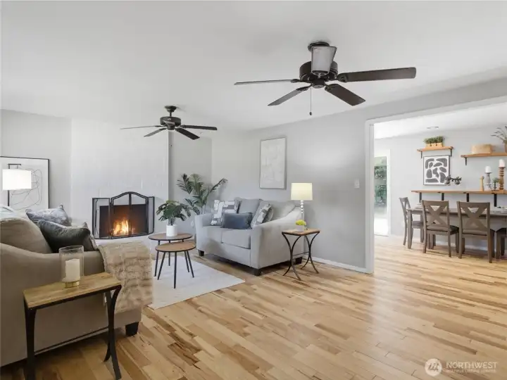 Ceiling fans and updated paint for a fresh feel.