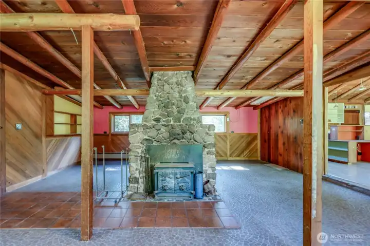 Original Cabin, has 2 doors to the exterior in this room