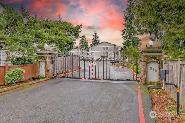 Secured, gated entry down a long private  drive to the complex. Secured lobby door to  get into the building as well.