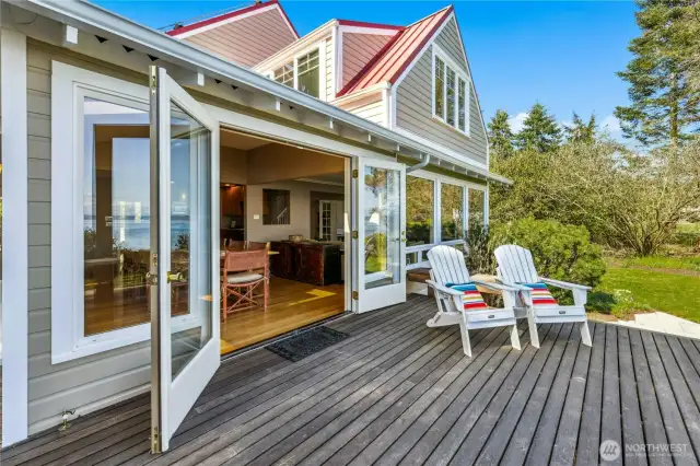Expansive Deck Overlooking Puget Sound to Whidbey Island & the Cascade Mts