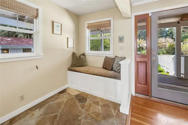 Entry Hall with Built In Window Seat