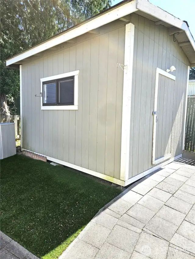 Large storage shed.