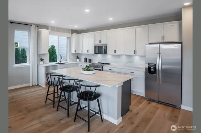 Spacious kitchen with quartz countertops