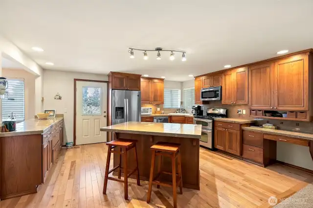 Spacious kitchen with stainless steel appliances