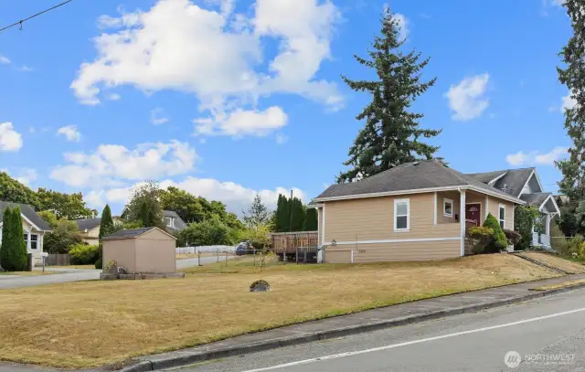 Big side yard that has endless potential and possibilities.