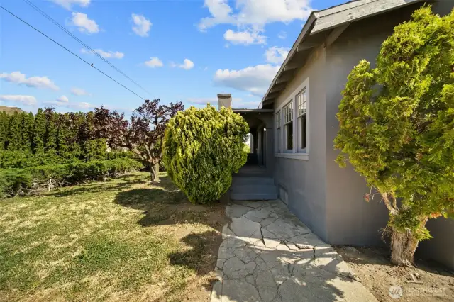 Front entry to charming front porch