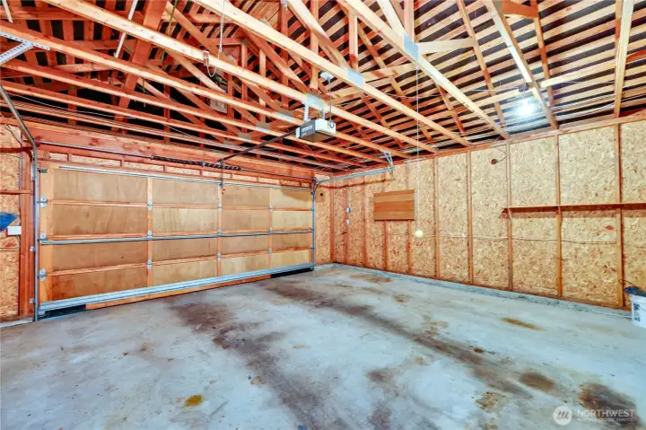 2-car garage with storage above.